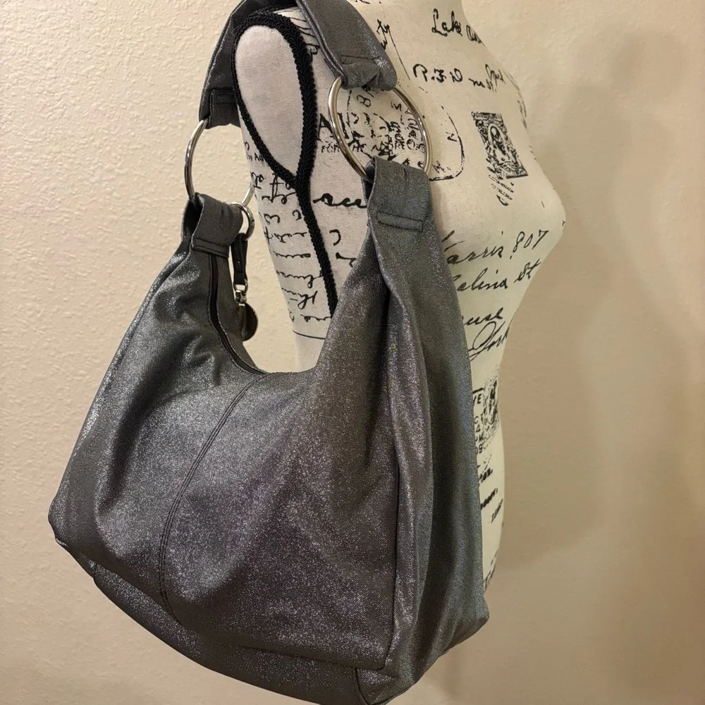 Jennifer Lopez Shimmering Gray Shoulder Bag